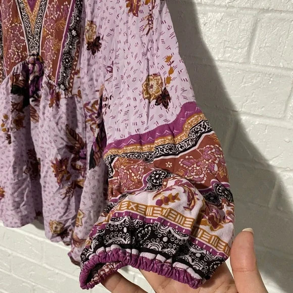 Maurices Floral Boho Peasant Blouse Top - Picture 6 of 10